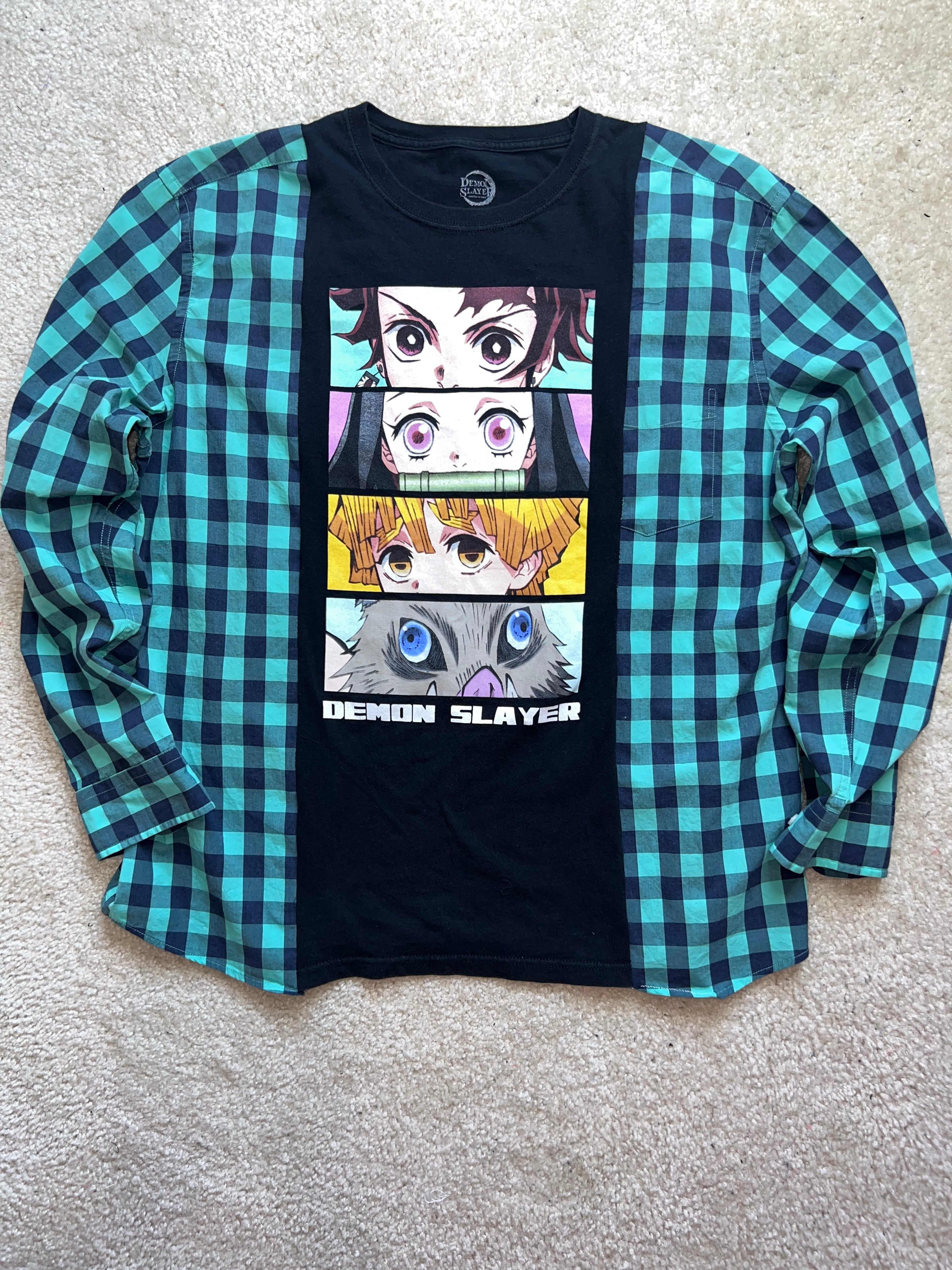 Custom demon slayer flannel shirt