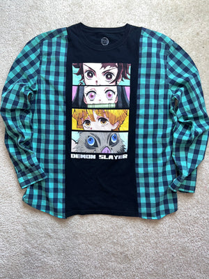 Custom demon slayer flannel shirt