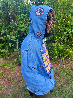 Master Roshi patchwork denim hoodie