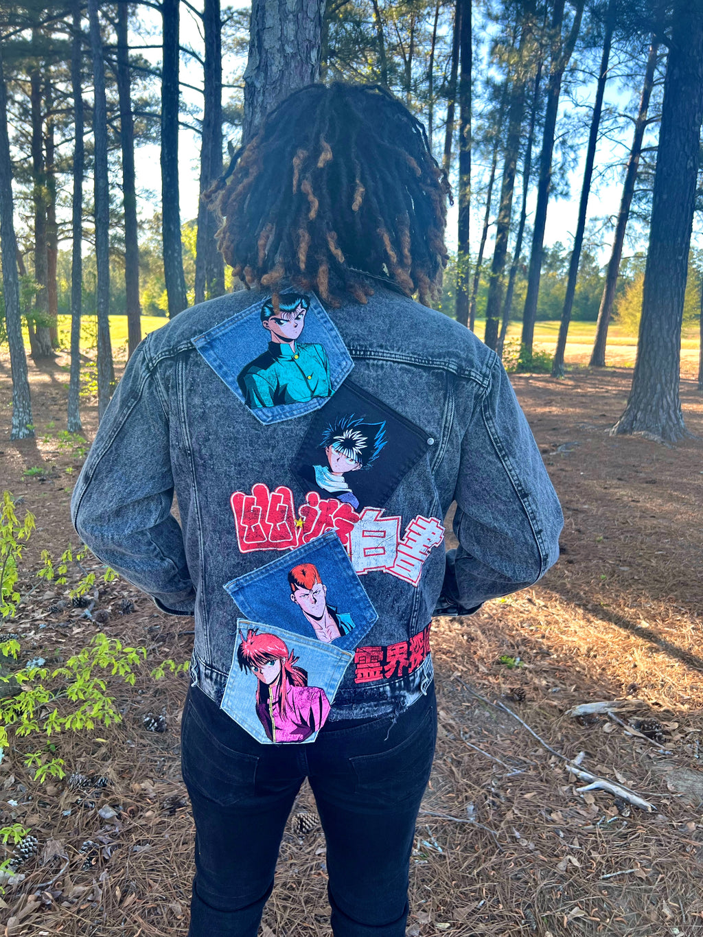 Yuyu hakusho pocket patch denim jacket