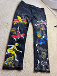 Custom vintage power ranger jeans (34x32