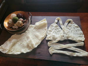 Maria cream crochet short set