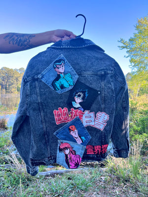 Yuyu hakusho pocket patch denim jacket